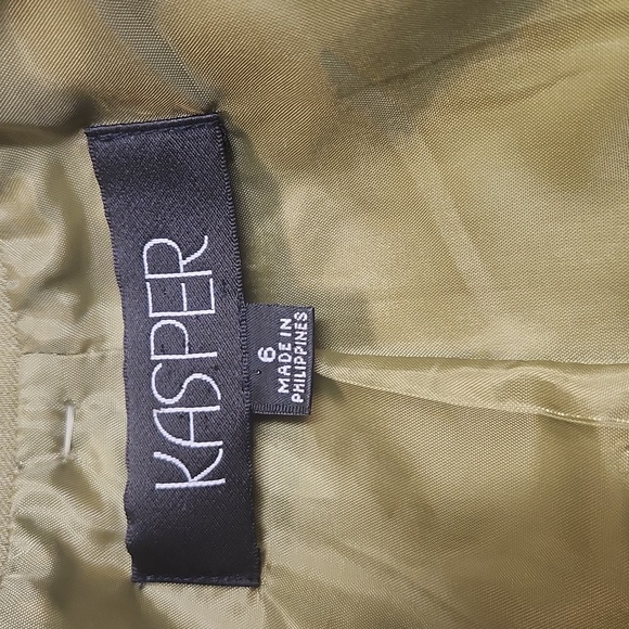 Vintage Kasper Olive Green Skirt Suit Set, Size 6 - Picture 7 of 12